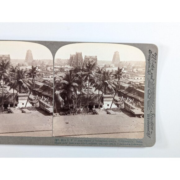 Set of 3 Antique Stereoview cards of India, Goat sacrifice, Hindu Cows, - Picture 5 of 9